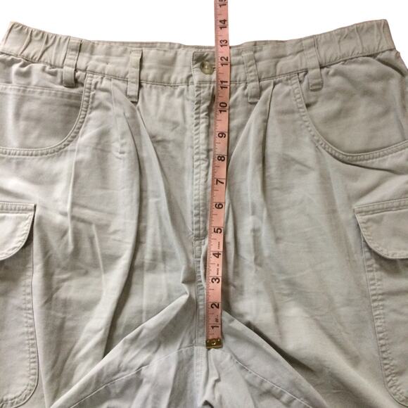 COLUMBIA Men's Size 34 Khaki Cargo Shorts Elastic at Waist Sides Tan - Picture 4 of 6